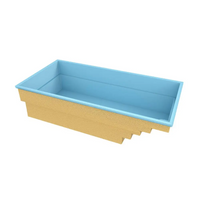 Glasfiberpool Saba 600 med bekväm trappa, perfekt trädgårdspool