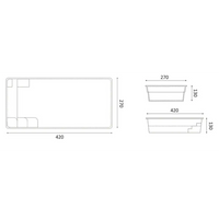 Glasfiberpool Victoria rektangulär plastplanter 420x270x130mm med fack
