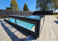 Pooltak ICON KIT S2 4×8 (klarglas, sidodörr, enkelskena, antracit)