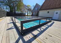 Pooltak ICON KIT S2 4×8 (klarglas, sidodörr, enkelskena, antracit)