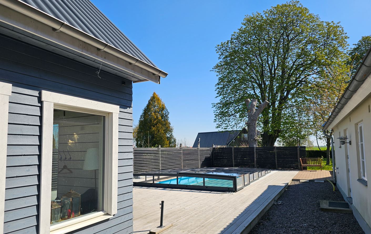 Pooltak ICON KIT S1 3×6 (klarglas, sidodörr, enkelskena, antracit)