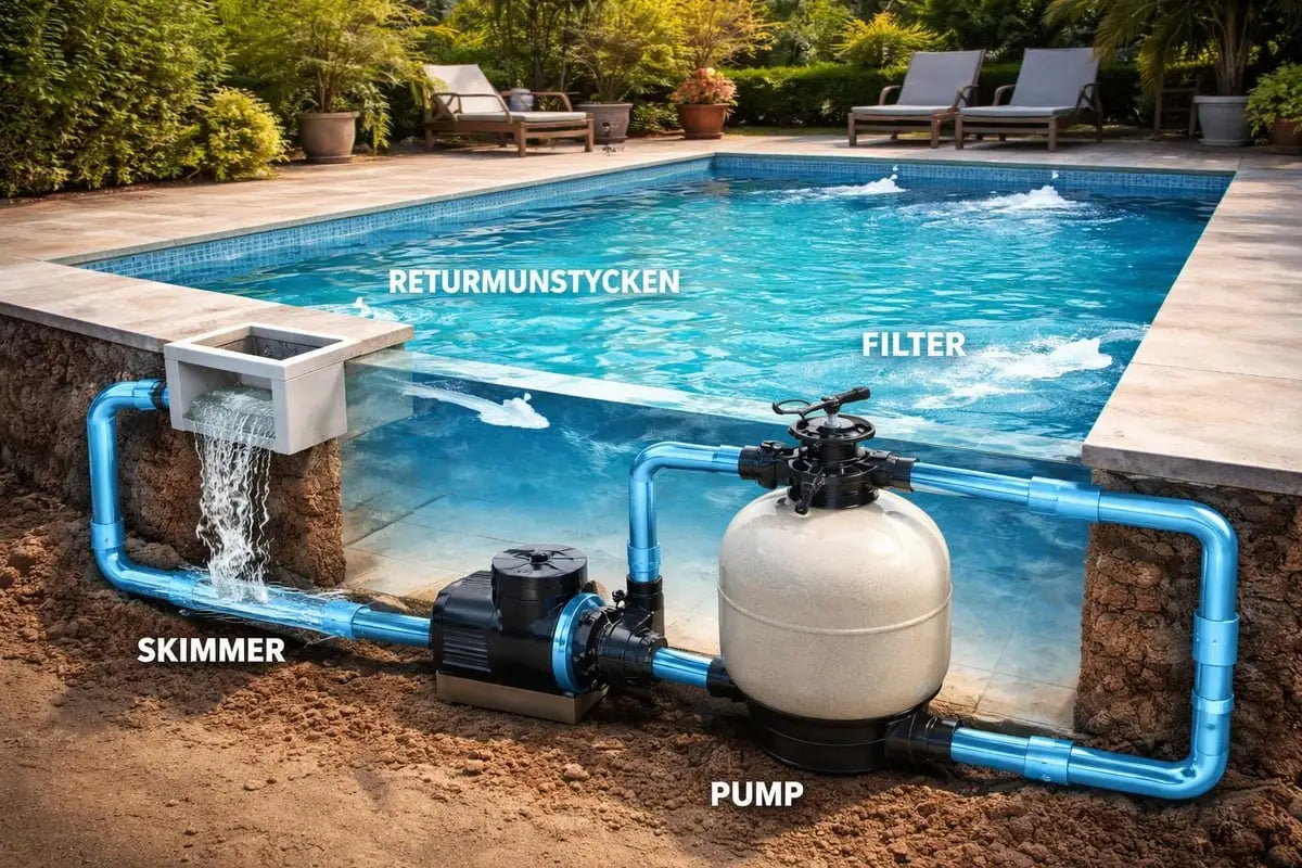 Poolfilter pump vattenflöde
