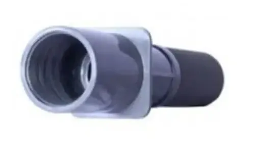 Grå plast rörkoppling d50 lim anslutning med svart gummimuff