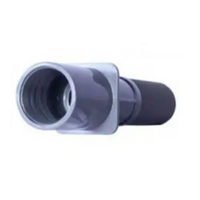 Grå plastanslutning med svart gummimuffa, d50 lim anslutning, dubbla packningar