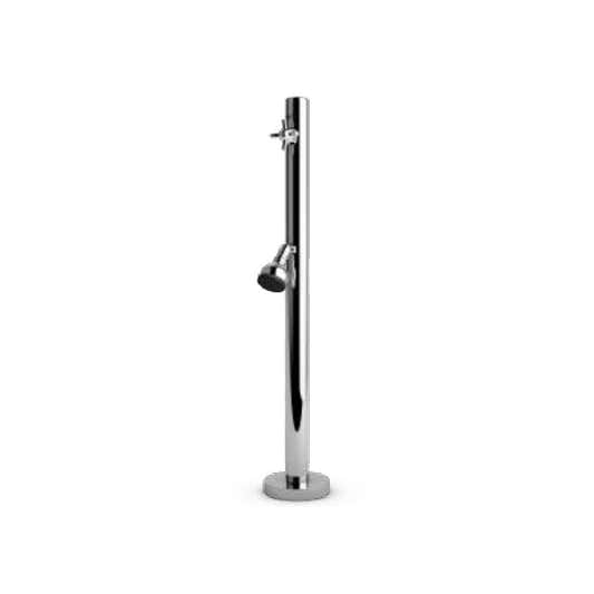 Inoxstyle Pellicano fotdusch med rund rostfri pelare