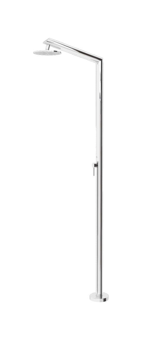 Inoxstyle Tecno med rund pelare och rak vinklad duscharm
