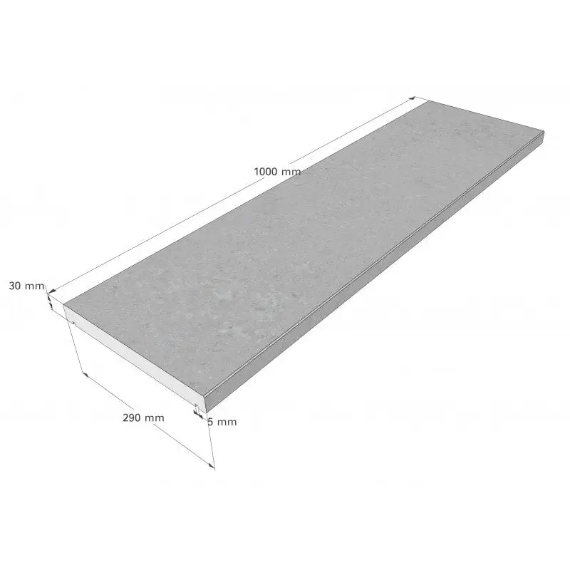 Grå betongkantsten Natura Modena paket, 1000x30x290 mm