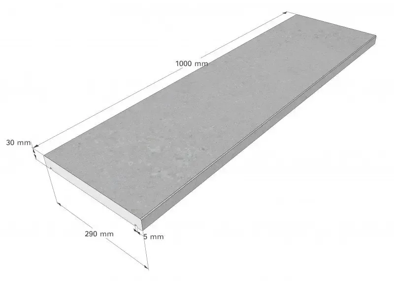 Grå betongplatta Natura Modena paket 1000x30x290 mm