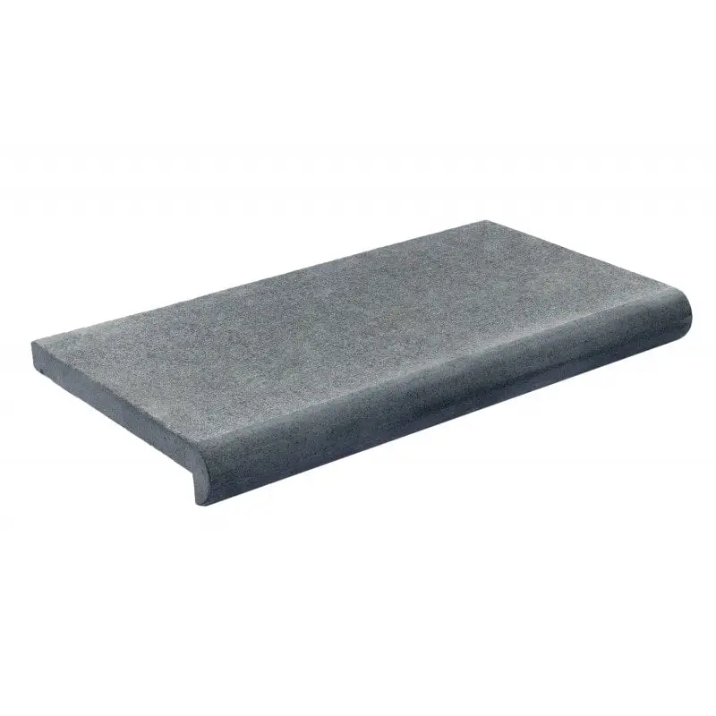 Mörkgrå texturerad betongkant med rundad profil i Natura Napoli paket