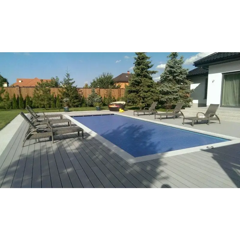 Blå pooltäckning i Kantstenspaket 4×8 Natura Napoli paket