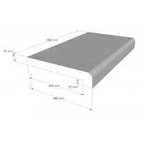 Grå betongbänkskiva med rundade kanter för Rustica Athen paket