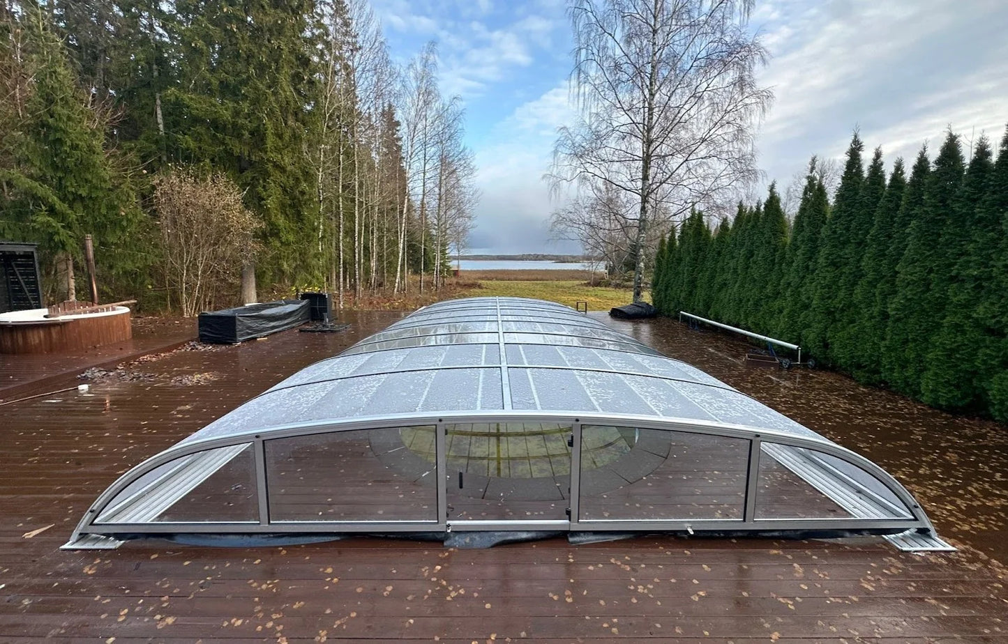 Pooltak NIVO KIT B 5×10 (klarglas, ELOX, frontdörr)