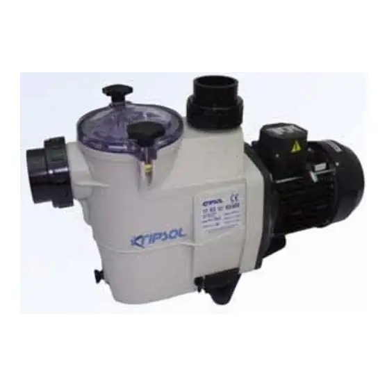 Vit Kripsol KSE100 poolpump med svart motor och transparent lock för pooltak