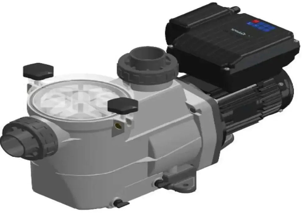 Kripsol VSP grå poolpump med svart motor och panel