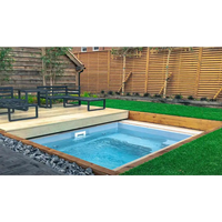 Leisurepools Fiji Plunge 2,9×2,1m rektangulär pool med träram och blått vatten