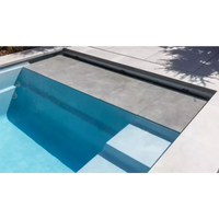 Stilren Leisurepools Linear pool med moderna betongsteg i grått