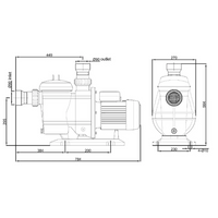 Lorentz PS2-1800 CS-37-1 industriell poolpump med robust metallkropp och gängade portar för effektiv vattenflödeskontroll