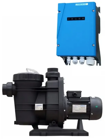 Lorentz solcellspumppaket PS2-1800 med hög efficiency max, svart pump med motor och panel
