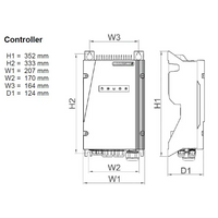 Lorentz PS2-600 CS-17-1 controller med grå metallkåpa och ventilationsfenor