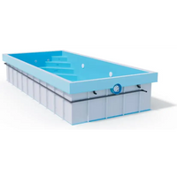 Minipool Wellness pool 2.25×2.5 m med ljusblå insida och vit utsida