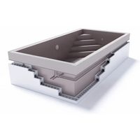 Grå rektangulär Minipool Wellness pool 2.25×2.5 m med inbyggda steg