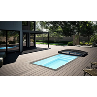 Minipool Wellness pool 3×3 m med rektangulär pool och svart lock