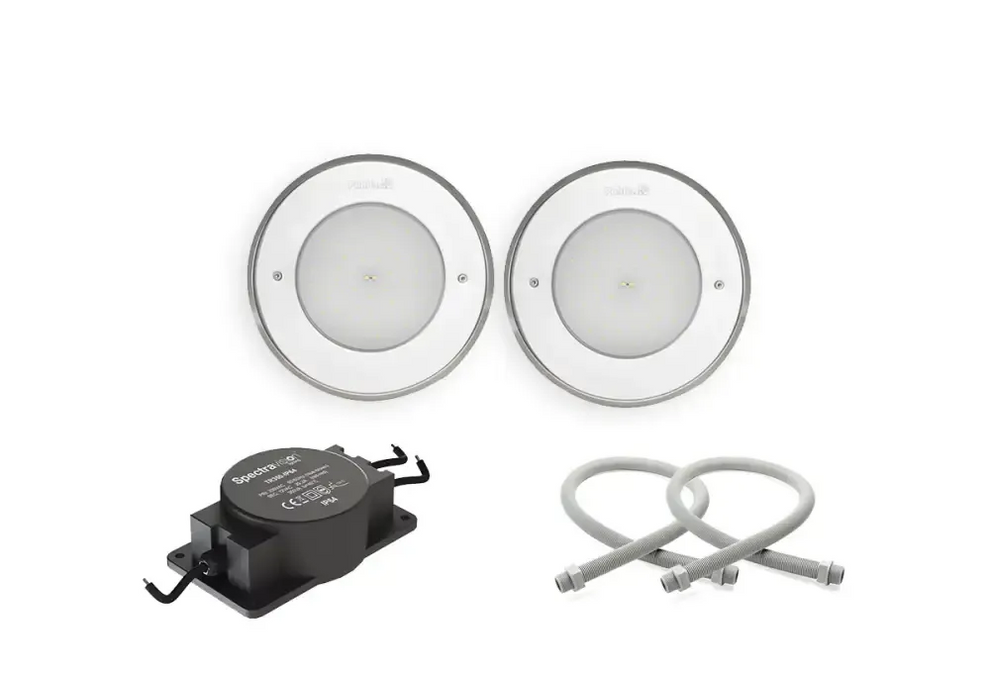 Pahlen belysningspaket bas med två infällda vita LED-lampor och svart kontrollenhet