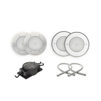 Pahlen Belysningspaket BAS: 4 runda infällda LED-lampor med vit diffuser