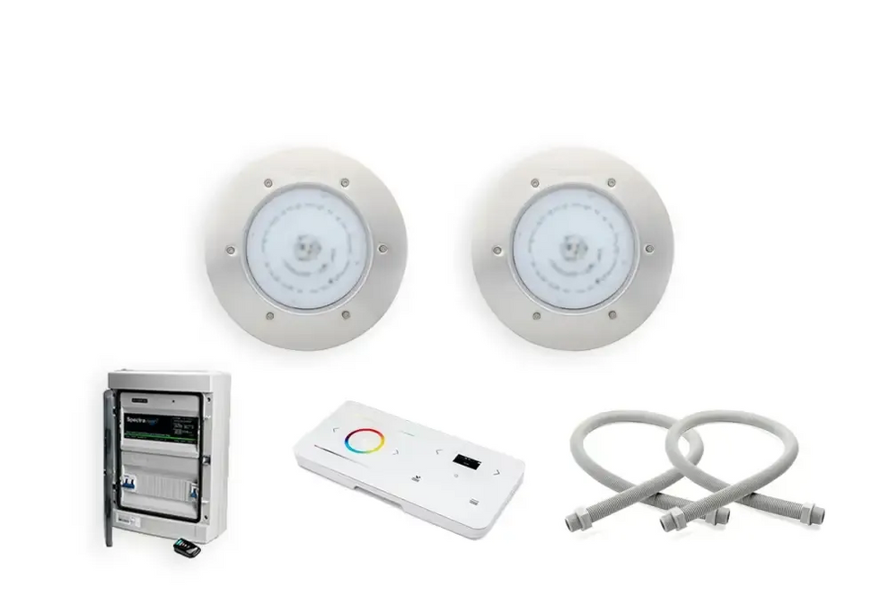 Kompletta poollampor vita cirkulära LED-ljus med metallkanter