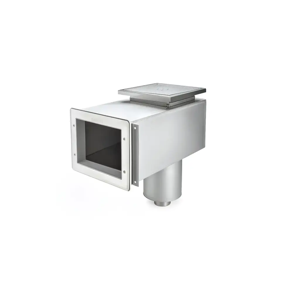 Rostfritt syrafast stål rektangulärt ventilationshuvud Pahlen Bräddavlopp Classic