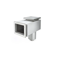 Rostfritt syrafast stål rektangulärt ventilationshuvud Pahlen Bräddavlopp Classic