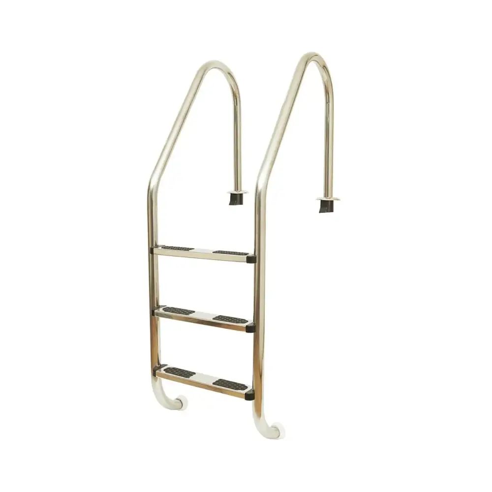 Pahlen Lejdare fällbar poolstege med 4 steg och svarta halkskydd