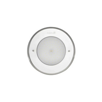 Cirkulär vit LED-taklampa i rostfritt syrafast stål med silverkant och Fahl&Co