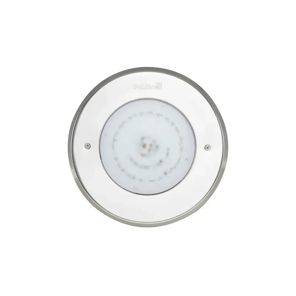 Cirkulär vit LED Pahlen Poolbelysning Classic med rostfritt syrafast stål-ram