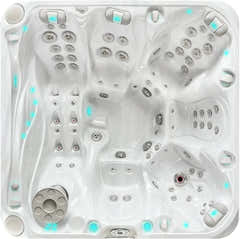 Vitvitt spabad PassionSpa Admire Signature Collection med blå LED-belysning