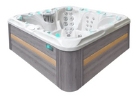 PassionSpa Joy Spabad med blå LED-belysning och trädetaljer