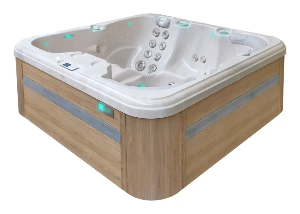 PassionSpa Refresh Spabad Pure Collection beige träimitation med LED-belysning
