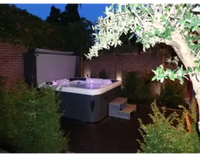 Grå och vit PassionSpa Relax Spabad Pure Collection med inbyggda trappor