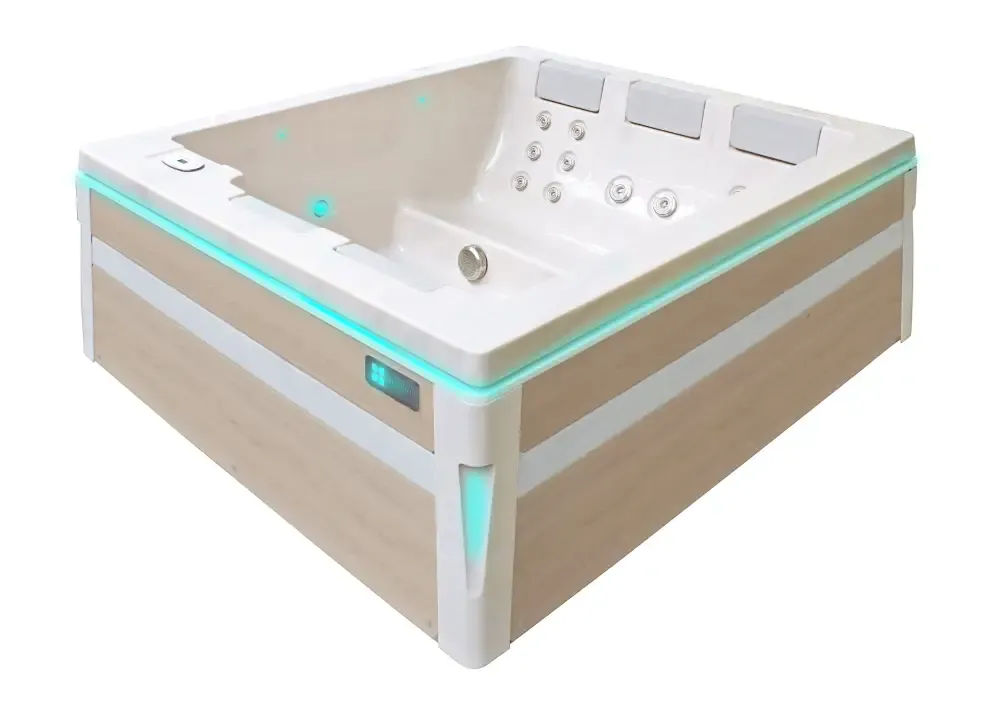 PassionSpa Serene 5 Spabad med beige-vit modern design, LED-belysning och paneler