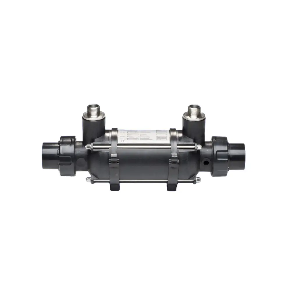 Svart industriell plast värmeväxlare fjärrvärme 25–126 kW med rostfritt stål