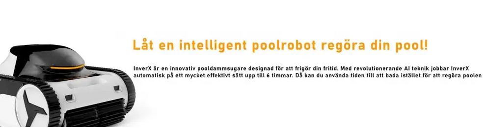 Xwarrior InverX X60 robotisk poolrengörare i vit, svart med orange rand