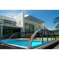 Pooltak Dallas 3×6 med silverram, bågad och klar kanalplast