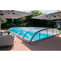 Klar kanalplast pooltak Box Dallas 3x6 med silver ram