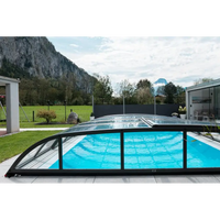 Pooltak Dallas 4×8: ihopsatt glasöverdrag för blå pool