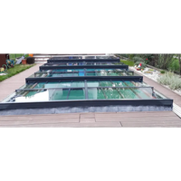 Pooltak ICON 4×10 utan sarg klarplast antracit över pool