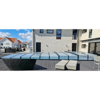 Modern Pooltak ICON med sarg klarplast antracit, 4.5x9 m