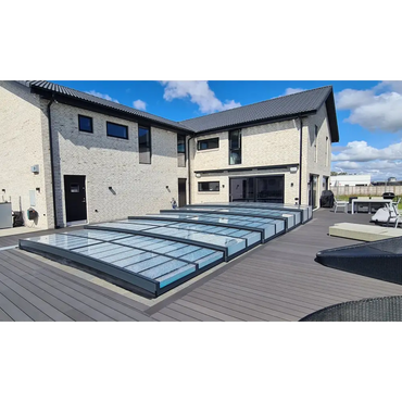 Modern Pooltak ICON 5x10 med klarplast antracit ram