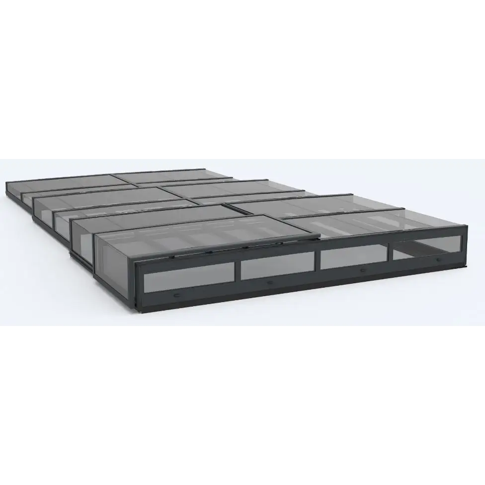 Pooltak Icon Kit S1 3×6 med svart ramade klarglaspaneler i modulärt utförande