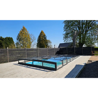 Pooltak Icon Kit S2 4×8 med klarglas, sidodörr och antracit ram