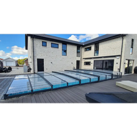 Modern Pooltak ICON KIT S2 4×8 med klarglas, sidodörr och antracit ram